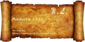 Manheim Lili névjegykártya